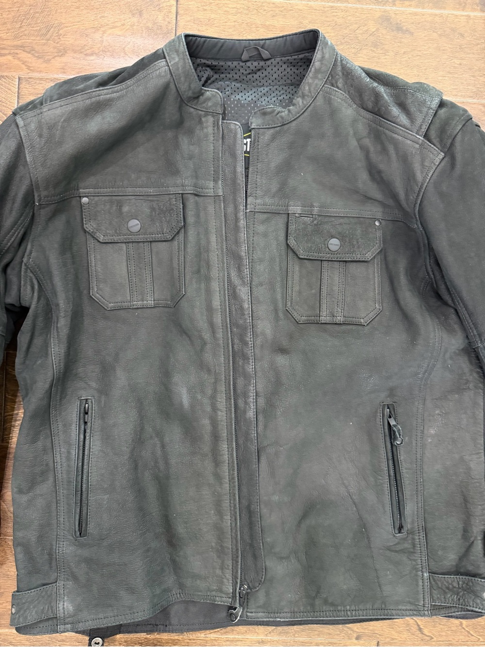 Men's Black Suede Bomber Jacket with Front Flap Pockets